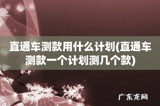 直通车测款一个计划测几个款 直通车测款用什么计划