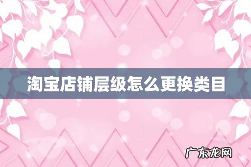 淘宝店铺层级怎么更换类目