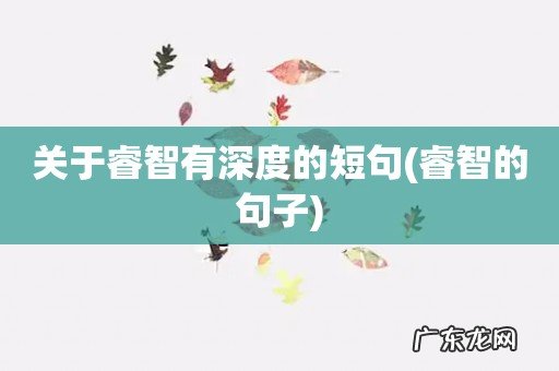 睿智的句子 关于睿智有深度的短句