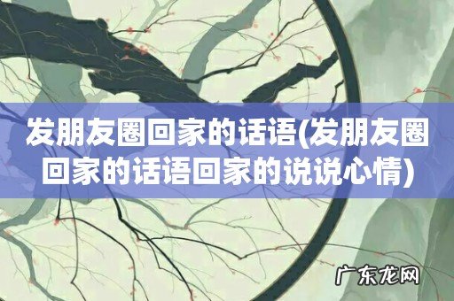 发朋友圈回家的话语回家的说说心情 发朋友圈回家的话语