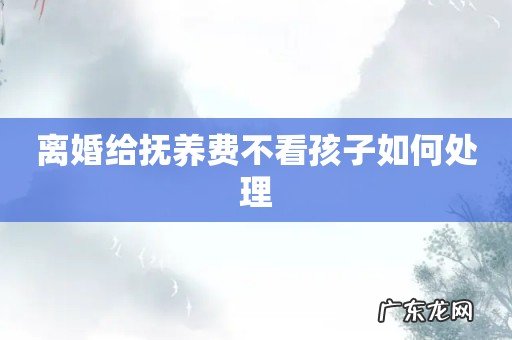 离婚给抚养费不看孩子如何处理