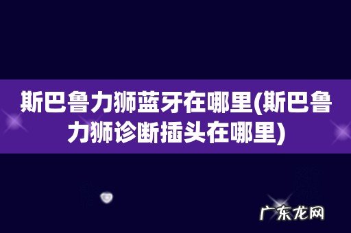 斯巴鲁力狮诊断插头在哪里 斯巴鲁力狮蓝牙在哪里