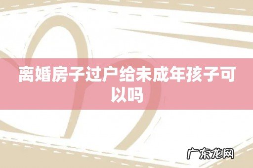 离婚房子过户给未成年孩子可以吗