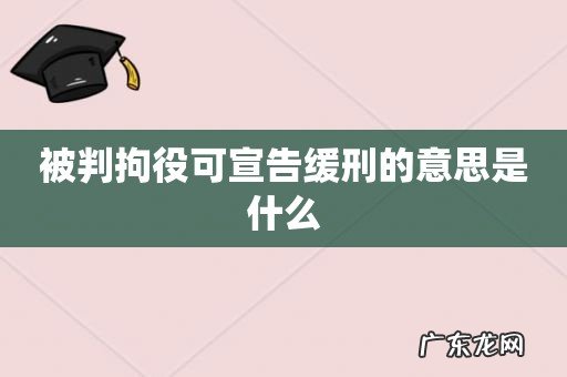 被判拘役可宣告缓刑的意思是什么