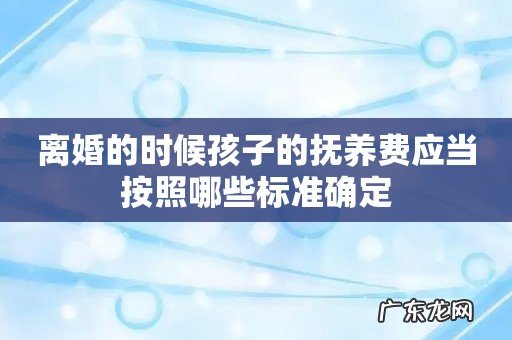 离婚的时候孩子的抚养费应当按照哪些标准确定