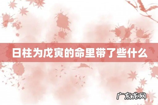 日柱为戊寅的命里带了些什么