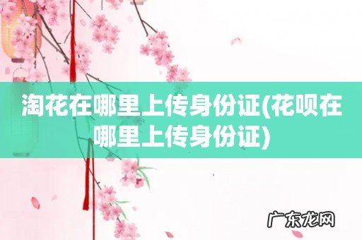 花呗在哪里上传身份证 淘花在哪里上传身份证