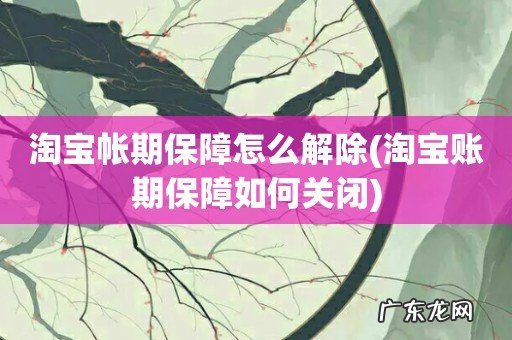 淘宝账期保障如何关闭 淘宝帐期保障怎么解除