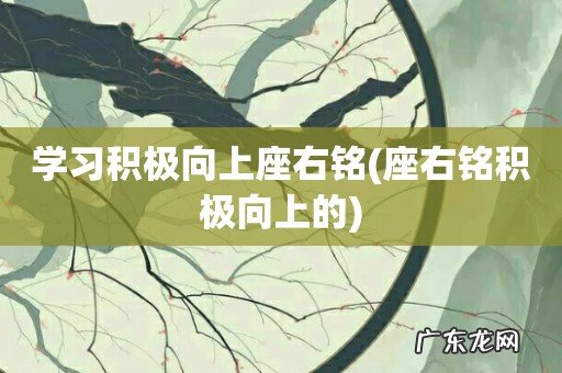 座右铭积极向上的 学习积极向上座右铭