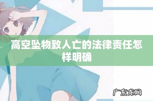 高空坠物致人亡的法律责任怎样明确