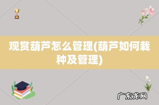 葫芦如何栽种及管理 观赏葫芦怎么管理
