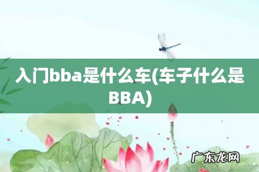 车子什么是BBA 入门bba是什么车