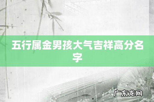 五行属金男孩大气吉祥高分名字