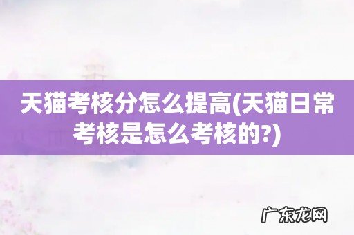 天猫日常考核是怎么考核的? 天猫考核分怎么提高