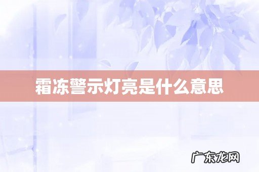 霜冻警示灯亮是什么意思