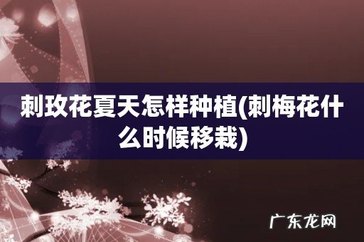 刺梅花什么时候移栽 刺玫花夏天怎样种植