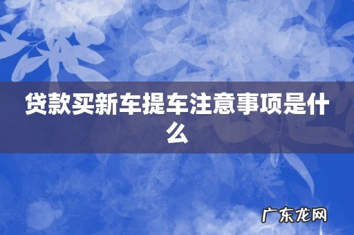 贷款买新车提车注意事项是什么