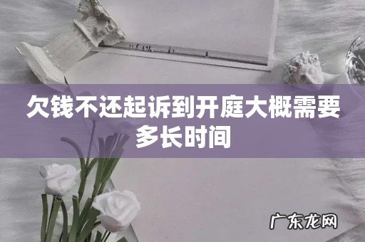 欠钱不还起诉到开庭大概需要多长时间