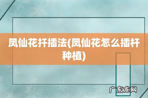 凤仙花怎么插杆种植 凤仙花扦插法