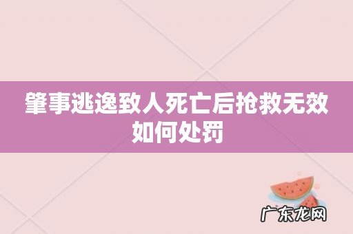 肇事逃逸致人死亡后抢救无效如何处罚