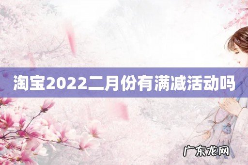 淘宝2022二月份有满减活动吗
