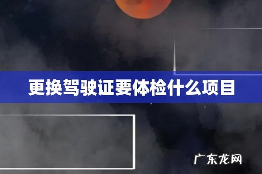 更换驾驶证要体检什么项目