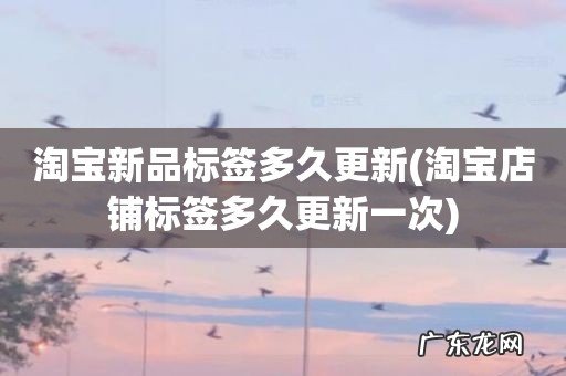 淘宝店铺标签多久更新一次 淘宝新品标签多久更新