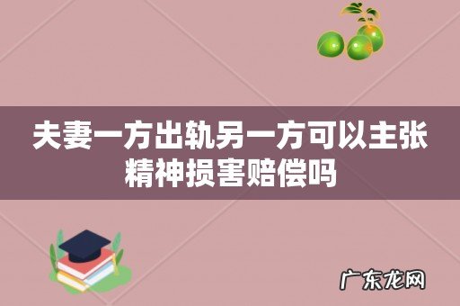夫妻一方出轨另一方可以主张精神损害赔偿吗