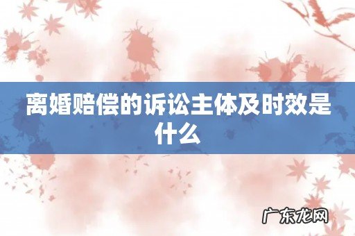 离婚赔偿的诉讼主体及时效是什么