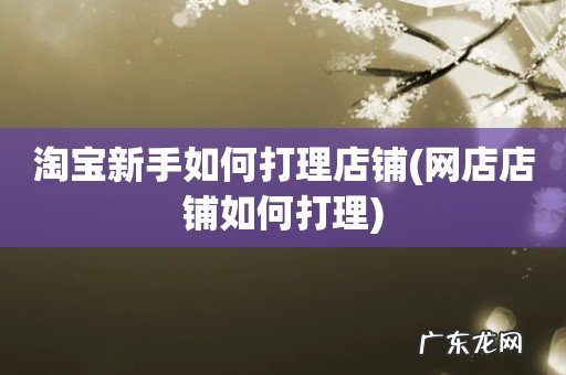 网店店铺如何打理 淘宝新手如何打理店铺