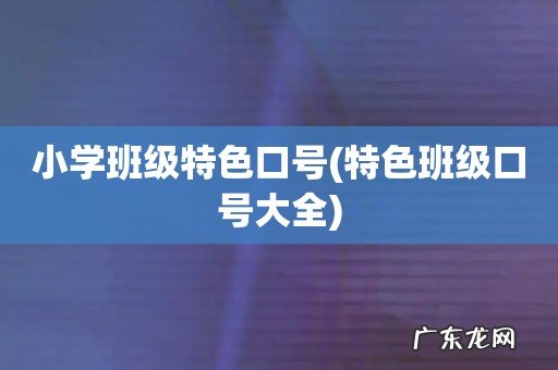 特色班级口号大全 小学班级特色口号