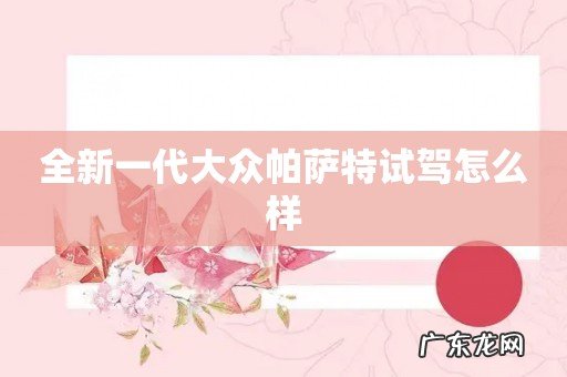 全新一代大众帕萨特试驾怎么样