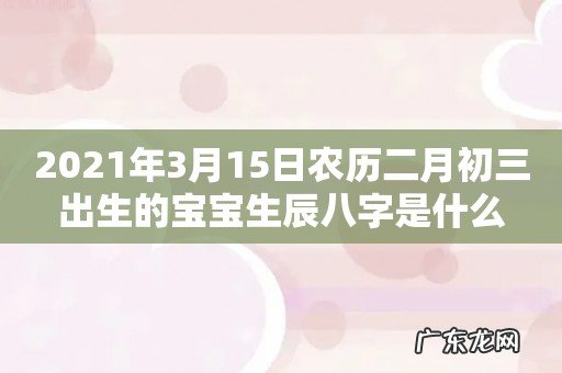 2021年3月15日农历二月初三出生的宝宝生辰八字是什么