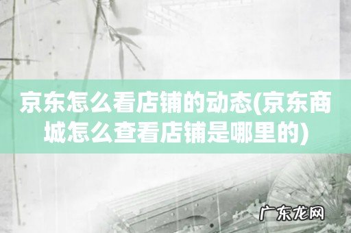 京东商城怎么查看店铺是哪里的 京东怎么看店铺的动态