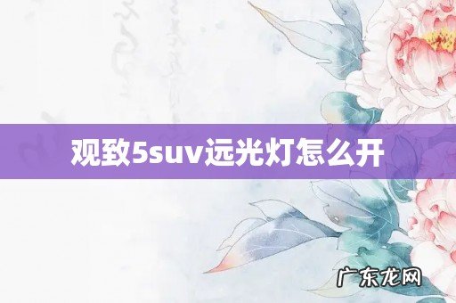 观致5suv远光灯怎么开