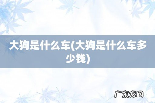 大狗是什么车多少钱 大狗是什么车