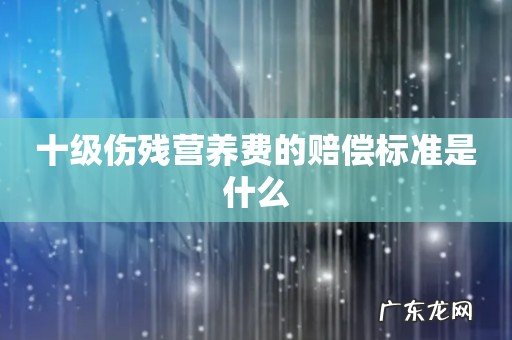 十级伤残营养费的赔偿标准是什么