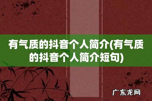 有气质的抖音个人简介短句 有气质的抖音个人简介