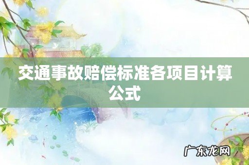 交通事故赔偿标准各项目计算公式