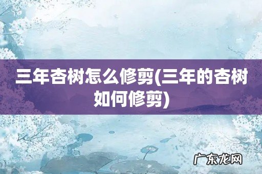 三年的杏树如何修剪 三年杏树怎么修剪