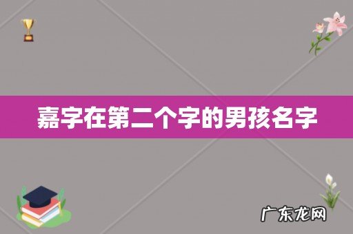 嘉字在第二个字的男孩名字