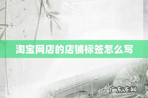 淘宝网店的店铺标签怎么写