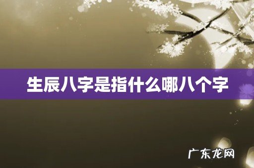 生辰八字是指什么哪八个字