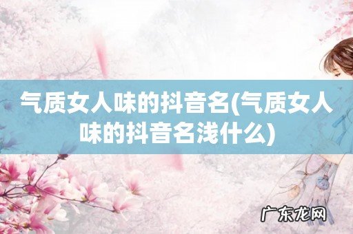 气质女人味的抖音名浅什么 气质女人味的抖音名