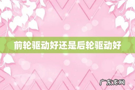 前轮驱动好还是后轮驱动好