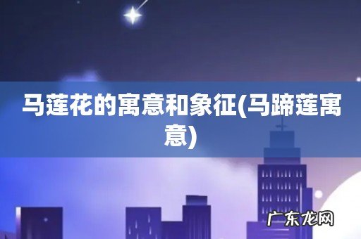 马蹄莲寓意 马莲花的寓意和象征