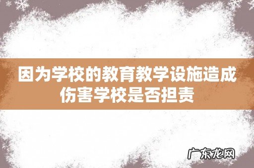 因为学校的教育教学设施造成伤害学校是否担责