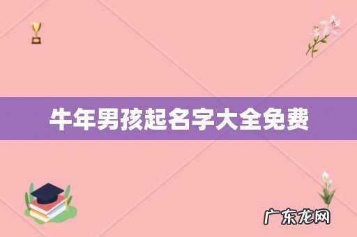 牛年男孩起名字大全免费