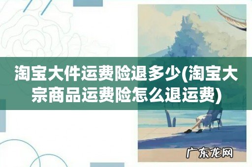 淘宝大宗商品运费险怎么退运费 淘宝大件运费险退多少