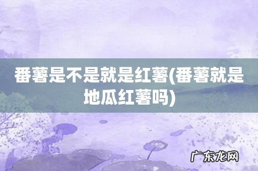 番薯就是地瓜红薯吗 番薯是不是就是红薯